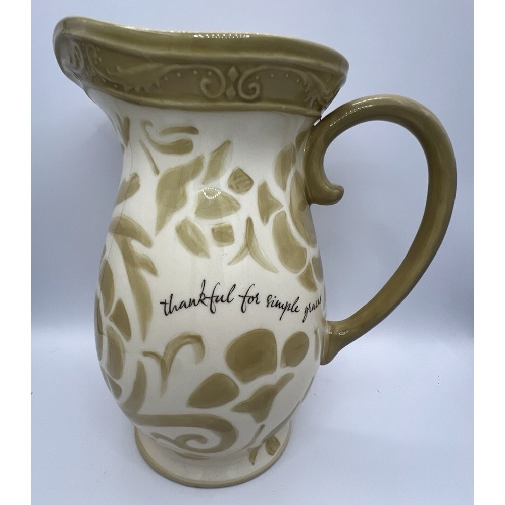 Dayspring‎ Ever Grateful Large Pitcher 75355 Floral Earth Colors 10" Tall New